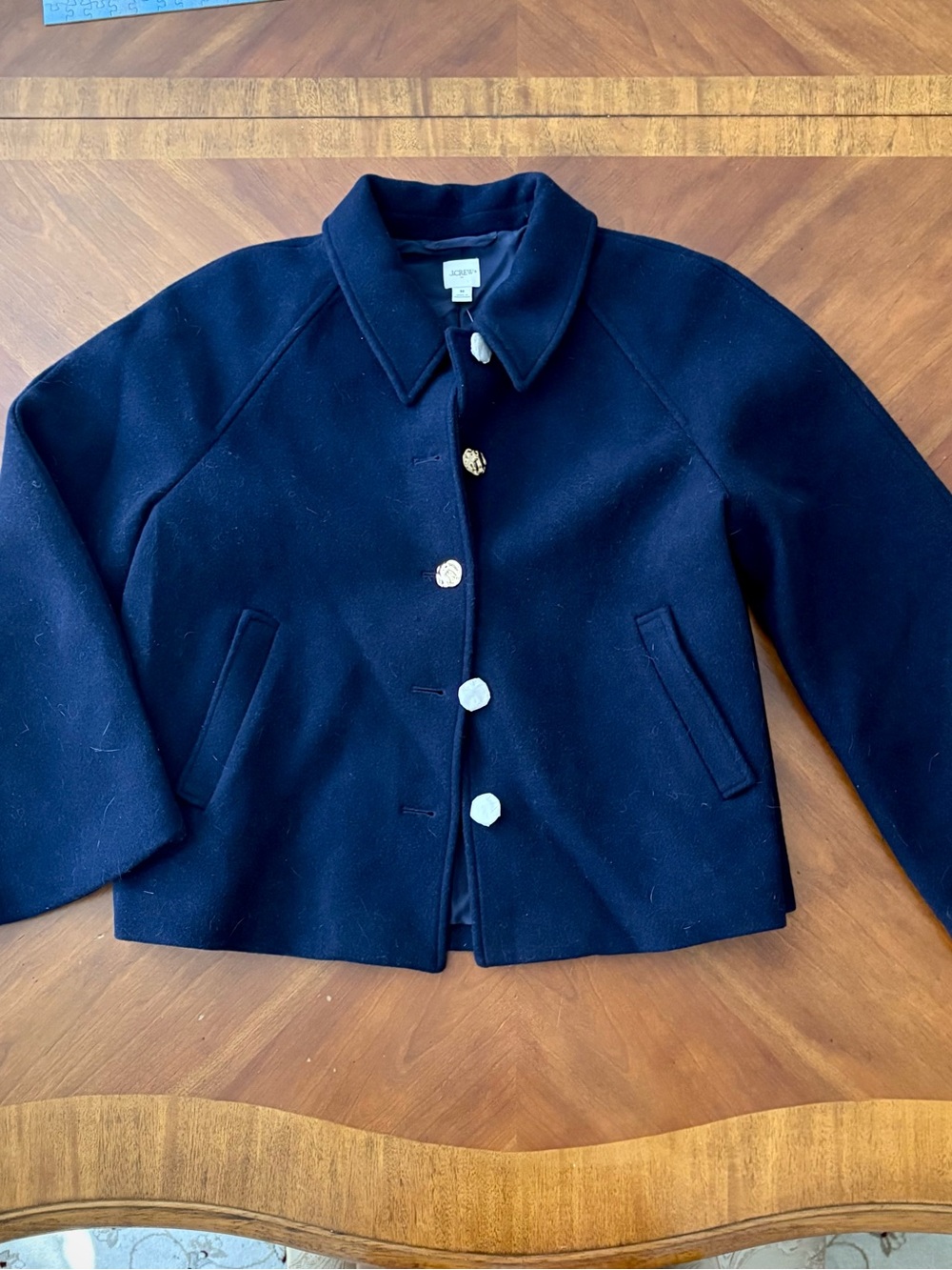 J. Crew Navy Wool-Blend Swing Coat